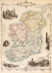 Kart over Irland fra 