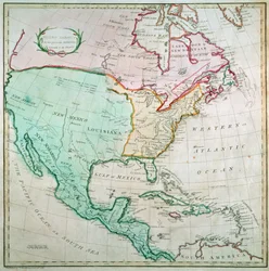 Kart over Nord-Amerika, utgitt av T. Stackhouse, 1783