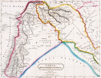 Kart over Syria, Mesopotamia, Assyria osv., fra Butlers The Atlas of Ancient Geography, utgitt i London, ca. 1829