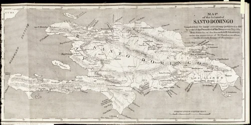 Kart over øya Santo Domingo, fra «Santo Domingo Past and Present» av Samuel Hazard, utgitt 1873