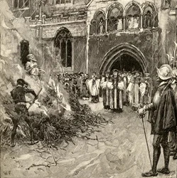 Martyrdøden til John Hooper (ca. 1495-1555) i Gloucester