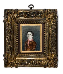 Miniatyr av Anne Lister fra Shibden Hall (akvarell på papir)