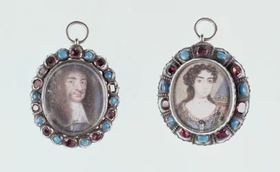 Miniatyrer av Charles II og Katarina av Braganza