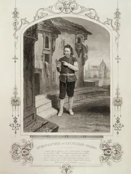 Mr Buckstone som Lancelot Gobbo, Act II Scene 2, i The Merchant of Venice av William Shakespeare (1564-1616)