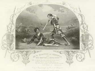 Mr H Marston som Hotspur og Mr F Robinson som Prince Henry, kong Henry IV, del I