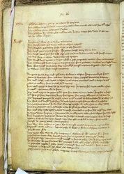 Ms.25516 fol.18v Liber I av en inventar av bøker i St. Pauls Cathedral, sent på 1200-tallet