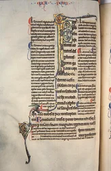 Ms.27, f.97v: Side fra en glanset kopi av Det nye testamente (vellum)