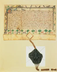 Ms.46-1980 Free Warren Charter, tildeling av spillrettigheter av Edward I til Roger de Pilkington