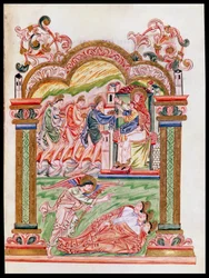 Ms 274 (Y-6) fol.37 The Dream and the Adoration of the Magi, fra Missal of Robert of Jumieges, ca. 1016