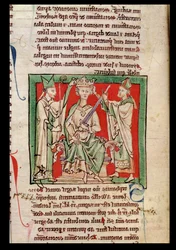 Ms 6712 (A.6.89) fol.133r King Stephen (ca. 1097-1154) miniatyr fra Flores Historiarum, av Matthew Paris, 1250-52