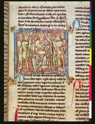 Ms 6712 (A.6.89) fol.53 King Arthur, miniatyr fra Flores Historiarum, av Matthew Paris, ca. 1250-52