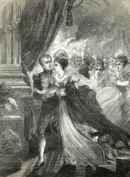 Napoleon og Marie-Louise rømte fra brannen på ballet gitt 1. juli 1810 av den østerrikske ambassadøren til ære for ekteskapet til det keiserlige paret