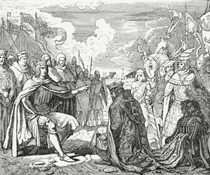 Ottokar II av Böhmen hyller Rudolf I, konge av Tyskland i 1276, 1882