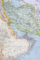 Delvis kart over Midtøsten som viser Rødehavet, Persiabukta og Afrikas horn på 1890-tallet, fra «The Citizen