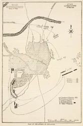 Plan for angrepet på Sholapore, illustrasjon fra Cassells Illustrated History of India av James Grant, pub. 1879