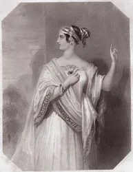 Porcias kone til Brutus (Portia Wife of Brutus) (Jules Cesar - tragedien til Julius Caesar) i - "" Galerie des femmes de Shakespeare, samling av førtifem seriøse portretter av de tidlige London-kunstnerne, beriket med kritiske og litterære merknader" "" ci