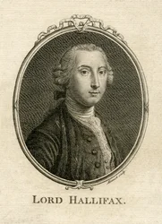 Portrett av George Montagu Dunk, 2. jarl av Halifax (1716-71), gravert av Aliamet