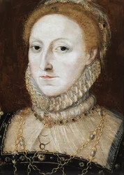 Portrett av dronning Elizabeth I (olje på panel)