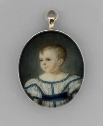 Portrait of a Boy, ca. 1820-30 (akvarell på elfenben, forgylt og glass)