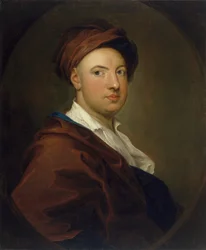 Portrett av en mann, muligens James Thomson, etter William Hogarth