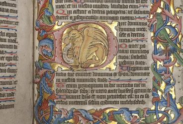 Salter med Sarum brukskalender, Fol 84 recto, detalj, ca. 1425-75