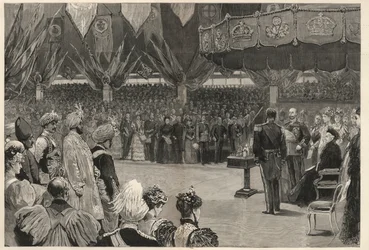Dronning Victoria åpnet Imperial Institute of the United Kingdom, Colonies and India i London, mai 1893.