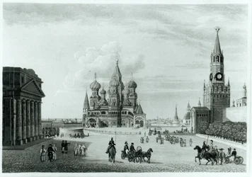 Røde plass, Moskva, fra The Character of the Russians and a Detailed History of Muscovy av Robert Lyall, utgitt 1823