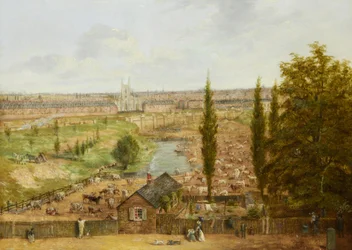 Rhobess Farm i 1844 (nå Ampthill Square i Camden, London); har inskripsjonen 
