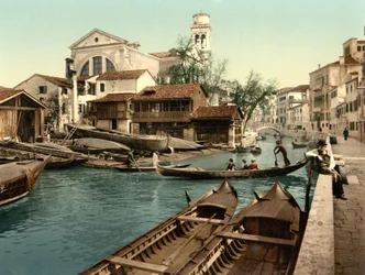 Rio di San Trovaso, Venezia (håndfarget bilde)