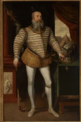 Robert Dudley, jarl av Leicester, ca. 1532-88 (olje på lerret)