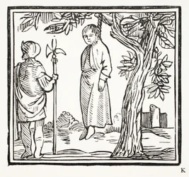 Robert henger seg selv, illustrasjon fra Chap-books of the Eighteenth Century av John Ashton, pub. 1882