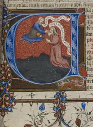 Royal MS 1 E IX, f.193 Jeremia inspirert av Gud (vellum)