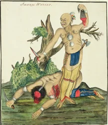 Savage Warrior, ca. 1800 (penn og wc på papir)
