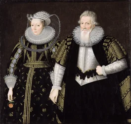 Sir Thomas Mansel (1556–1631) og Jane (Pole) Lady Mansel (olje på lerret)