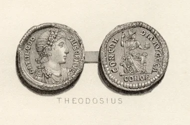 Solidus-mynt fra Theodosius den stores tid