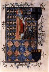 St. Nicholas Reviving a Youth, fra en timebok, ca. 1400-40 (vellum)