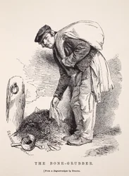 The Bone-Grubber, etter en daguerreotypi av Richard Beard, illustrasjon fra London Labor og London Poor av Henry Mayhew, pub. 1862