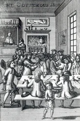 The Coffeehouse Mob, av Edward Ward, hentet fra Vulgus Britannicus, 1710