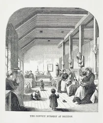 The Convict Nursery at Brixton, fra The Criminal Prisons of London and Scenes of Prison Life av Henry Mayhew (1812-87) og John Binny, 1862