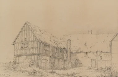 Court Lodge i East Farleigh, nær Maidstone, ca. 1874 (blyant)