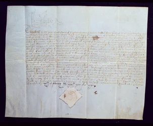Dødsdommen over Thomas Howard, 4. hertug av Norfolk, signert av dronning Elizabeth I, 1572