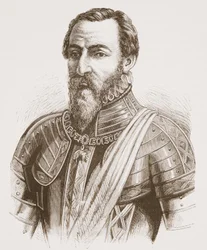 The Duke of Alva (fra portrettet av Titian), illustrasjon fra The History of Protestantism av James Aitken Wylie (1808-1890), pub. 1878