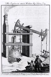 The Engine to Raise Water by Fire, et diagram av Newcomens dampmotor for Universal Magazine, 1747