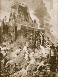 The Fall of Nineveh, illustrasjon fra Hutchinsons History of the Nations, ca. 1910-15