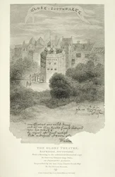 The Globe Theatre, Bankside, Southwark, etter en tegning fra Pennants London, først utgitt 1793, gravert av James Stow (ca. 1770-s. 1820), publisert 1812