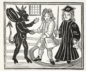 The History of Dr. John Faustus, illustrasjon fra Chapter-books of the Eighteenth Century av John Ashton, pub. 1882