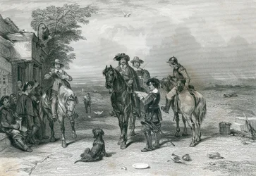 Kongen på sin reise til skottene, gravert av Frederick. T. Heath, 1844