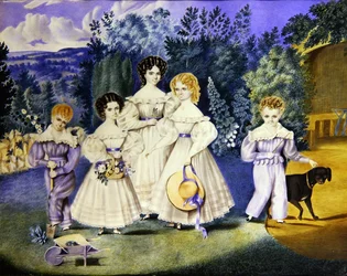 Lovell-familiens barn, ca. 1825 (akvarell på papir)