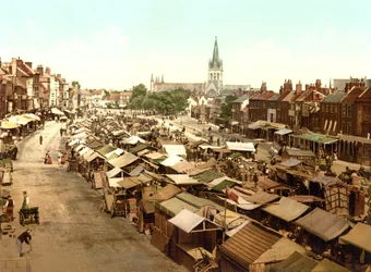 The Market, Yarmouth (håndfarget bilde)