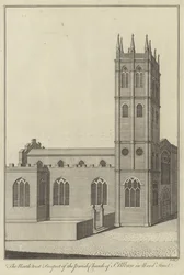 Nordvest-prospektet til Parish Church of St Alban i Wood Street, London